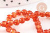 Perle agate orange foncé, pierre naturelle, jade naturel, perle facette agate,4mm,fil de 37cm, x1 (G2931)