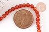 Perle agate orange foncé, pierre naturelle, jade naturel, perle facette agate,4mm,fil de 37cm, x1 (G2931)