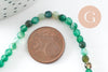 Perle agate verte facettée 4mm, perle agate,perle pierre naturelle,agate naturelle,perle facette,4mm,fil de 90 perles, x1 (G4477)