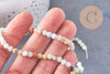 Perle amazonite ronde, perles amazonite, amazonite naturelle,nuggets amazonite,fil de 40cm,4mm x1 (G1538)