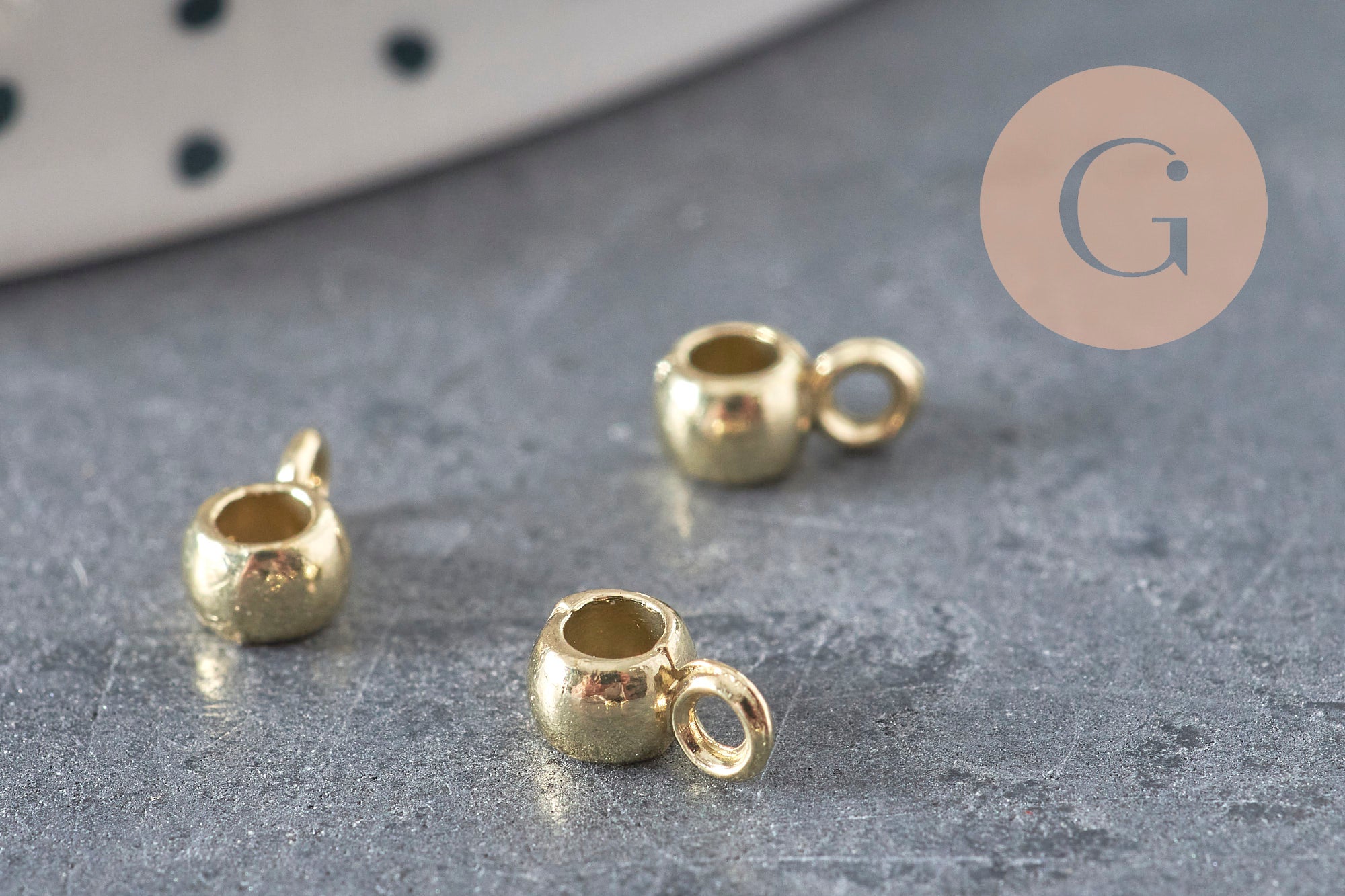 Gold zamak pendant bead bale 6.5x3mm, x10 (G11254)