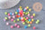 Perle carré Lettre Alphabet plastique multicolore translucide , 6mm, x10Gr (G3068)
