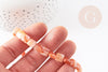 Perle carrée en agate naturelle orange, 8-8.5mm, fil de 20cm, x1 (G5879)