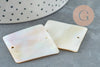 Perle carrée nacre blanche naturelle, nacre naturelle coquillage blanc, 34mm, x2 (G1056)