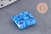 Perle carrée verre millefiori, perle verre,verre artisanal, perle bijou été,création bijoux 11mm, x5 (G5366)