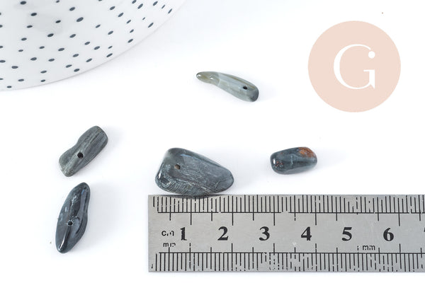 Perle chips ovale labradorite naturelle 5-33mm, x10 perles (G8284)