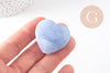 Perle coeur XXL acrylique imitation pierre 35x37mm, x1 (G10570)