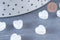 Perle coeur plastique blanc nacré 8mm , x 20 perles (G6439)