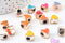 Perle coeur plastique doré multicolore pastel,perle acrylique,perle, 11.5mm, x10 (G5603)