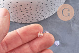 Perle coeur verre multicolore irisé 6mm, x10 (G6679)