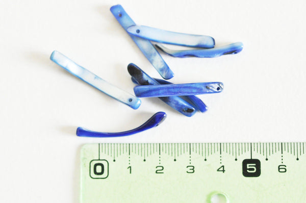 Perle coquillage naturel nacre bleu 20-38mm, x20 (G9738)