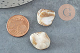 Perle coquillage naturel nacre nugget 18-22mm,x5 (G2650)