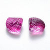 Perle coquillage verre rouge-violet 10.5mm, perles verre tchèque création bijoux verre, x10 (G4189)
