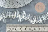Perle cristal de roche naturel ovale 13-22mm ,perle pierre,quartz Naturel, pierre naturelle,35.5cm, x1 (G1158)
