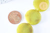 Perle disque jade naturel jaune 25mm,bijoux pierre naturelle, x5 G6466