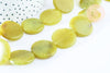 Perle disque jade naturel jaune 25mm,bijoux pierre naturelle, x5 G6466