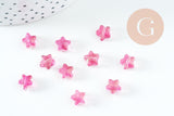 Perle étoile fuchsia poudre dorée imitation jade 8mm, x10 (G10723)