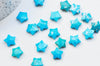 Perle étoile howlite turquoise facettes, pendentif pierre, howlite naturelle, pendentif étoile pierre,14mm, x1 (G4650)
