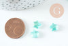 Perle étoile turquoise poudre dorée imitation jade 8mm, x10 (G10724)