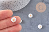 Perle fleur marguerite nacre naturelle 13mm, x1 (G4004)
