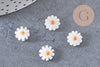 Perle fleur marguerite nacre naturelle, perle fleur,nacre naturelle,coquillage blanc,13mm, x1 (G4004)