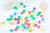 Perle fleur plastique multicolore plastel 12mm, création bijoux plastique coloré, x 50 G7273