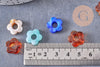 Perle fleur résine multicolore pour créole interchangeable 14.5mm, x20 (G10333)