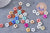 Perle fleur résine multicolore pour créole interchangeable 14.5mm, x20 (G10333)