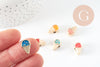 Perle glace plastique doré multicolore pastel,perle acrylique,création bijoux plastique coloré, 14.5mm, x10 G4529