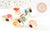 Perle glace plastique doré multicolore pastel,perle acrylique,création bijoux plastique coloré, 14.5mm, x10 G4529