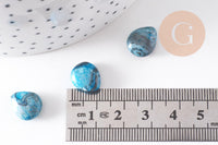 Perle goutte agate bleu facetté, agate naturel,perle jade,perle pierre précieuse, 12mm, x5 (G2044)