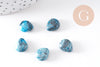 Perle goutte agate bleu facetté, agate naturel,perle jade,perle pierre précieuse, 12mm, x5 (G2044)