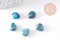 Perle goutte agate bleu facetté, agate naturel,perle jade,perle pierre précieuse, 12mm, x5 (G2044)
