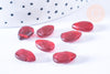 Perle goutte facetté rouge cristal 12x8mm,perle doré cristal, x2 (G6877)
