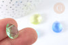 Perle goutte facettée cristal multicolore 14.5mm, création bijoux cristal DIY, X10 (G7292)