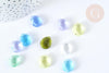 Perle goutte facettée cristal multicolore 14.5mm, création bijoux cristal DIY, X10 (G7292)