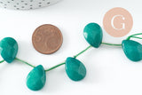 Perle goutte jadeite verte facetté,jadeite naturel,perle jadeite,pierre précieuse,18mm, X5 G1834