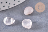 Perle goutte quartz rose 12mm,quartz rose naturel,perle quartz,12mm, x5 (G3032)