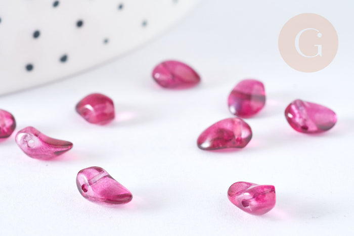 Perle goutte verre rouge foncé 8,5mm, perle cristal , x10 (G7231)