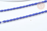 Perle grain de riz howlite naturelle teintée bleu roi, bijou en pierre naturelle, howlite naturelle, perle en pierre, fil de 50cm (G7260)