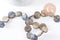 Perle hexagone nacre naturelle gris or, perle hexagonale, coquillage ,20mm,x1 fil d'environ 20 perles (G5130)