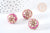 Perle indonesienne polymère rose fuchsia strass et zamac doré, ethnique exotique, 19.5mm x1 (G8458)