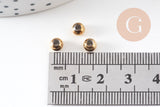 Perle intercalaire ronde acier inoxydable IP 304 doré 4mm, x10 (G10906)