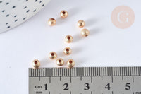 Perle intercalaire ronde laiton doré sablée 4mm, x10 (G4079)