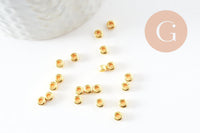 Perle intercalaire rondelles laiton doré 4mm,perle disque dorée pour création bijoux, x20 G9541