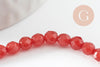 Perle jade rouge vif ,pierre naturelle,jade naturel, perle facette,jade,4mm,fil de 37 cm (G0887)