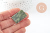 Perle jade vert oliver rectangle, fourniture créative, perles gémétrique,jade vert,pierre naturelle, perles pierre,35mm, x2 G0568