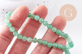 Perle jade vert ,perles rondes,perle jade,jade naturel, jade vert,pierre naturelle, 6mm, le fil de 60 perles,(G2509)