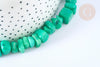 Perle jade vert teinté nugget 8-18mm, pierre naturelle pour bijoux DIY, le fil de 83cm (G7069)