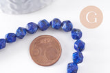 Perle jaspe sésame kiwi bleu, perle hexagonale jaspe tacheté en pierre naturelle,8mm, le fil de 40 cm (G4505)
